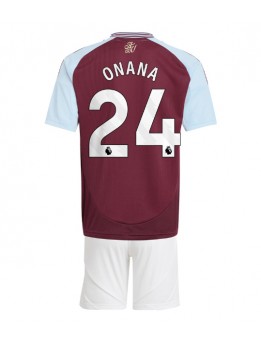 Aston Villa Amadou Onana #24 Dječji Domaci Dres kompleti 2024-25 Kratak Rukavima (+ kratke hlače)